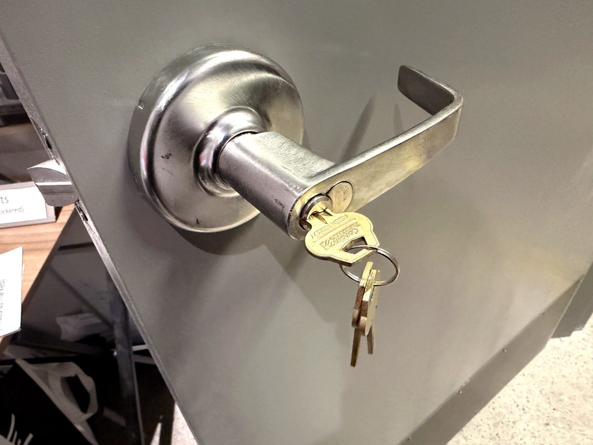A commercial lever set, keyed and tested