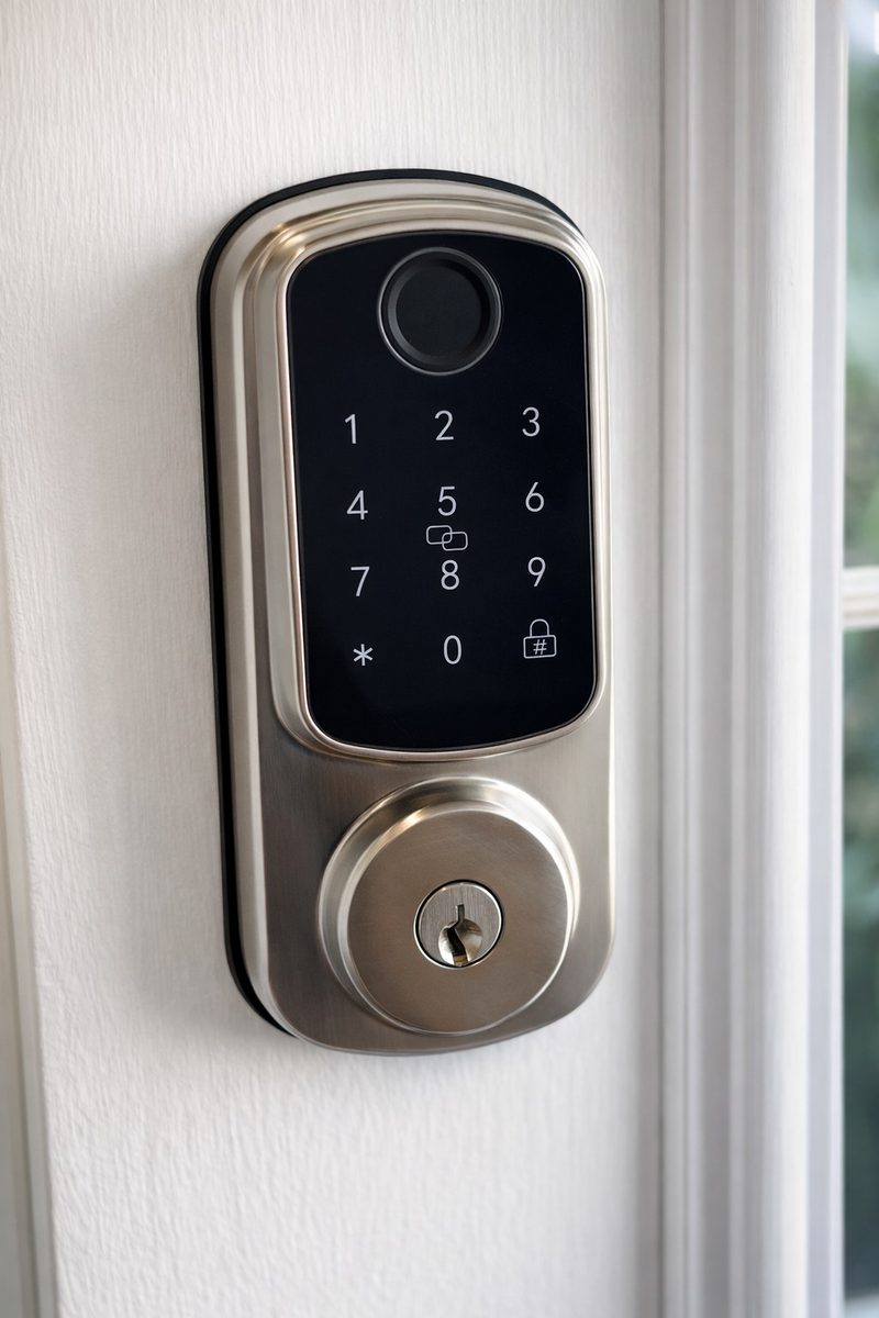 MK-1 Smart Deadbolt — fingerprint reader, touch keypad and key override